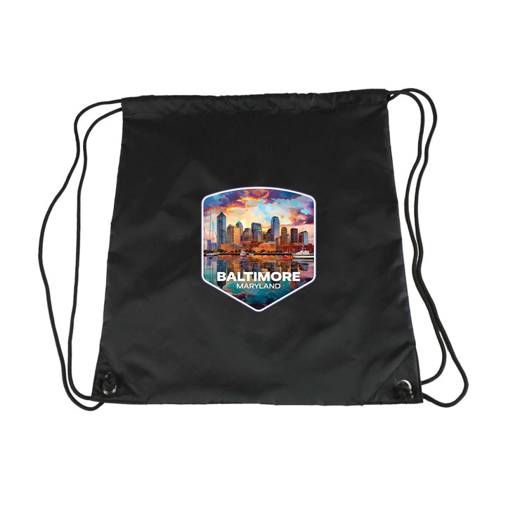 Baltimore Maryland A Souvenir Cinch Bag with Drawstring Backpack Image 1