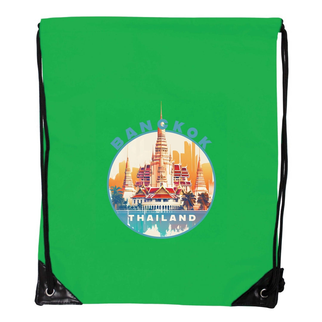 Bangkok Thailand C Souvenir Cinch Bag with Drawstring Backpack Image 3