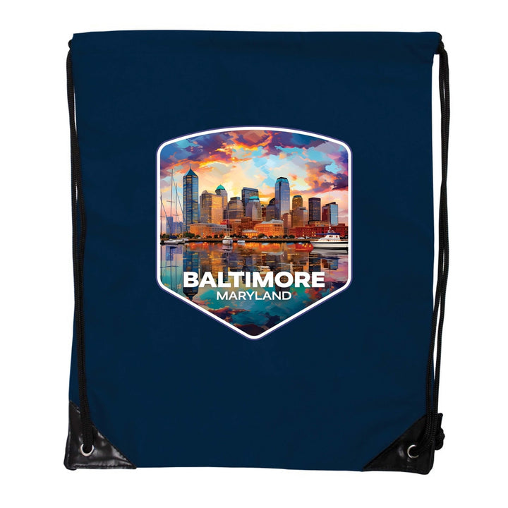 Baltimore Maryland A Souvenir Cinch Bag with Drawstring Backpack Image 3