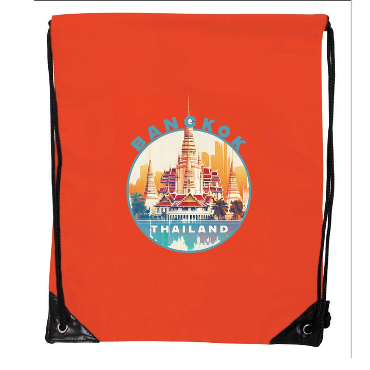 Bangkok Thailand C Souvenir Cinch Bag with Drawstring Backpack Image 4