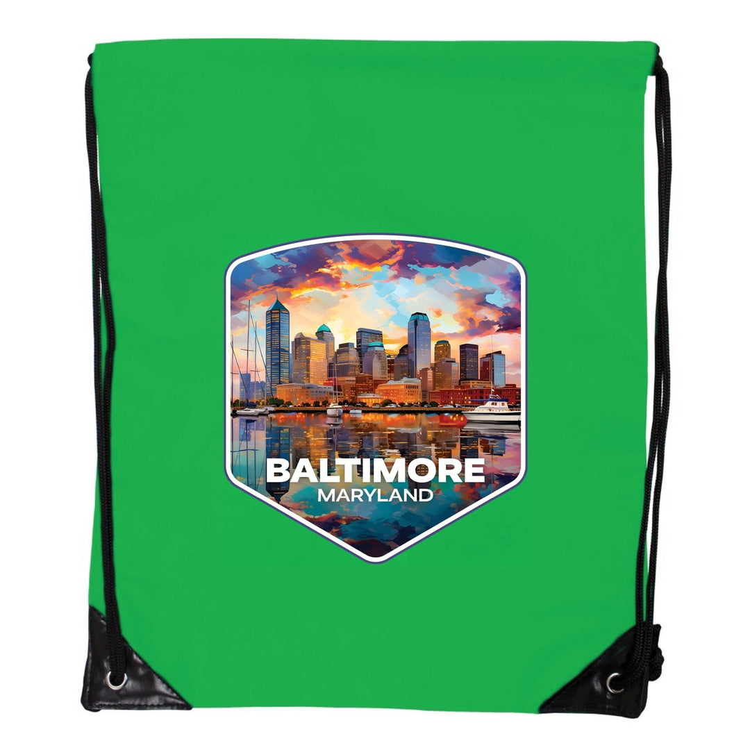 Baltimore Maryland A Souvenir Cinch Bag with Drawstring Backpack Image 4