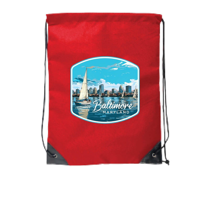 Baltimore Maryland B Souvenir Cinch Bag with Drawstring Backpack Image 1