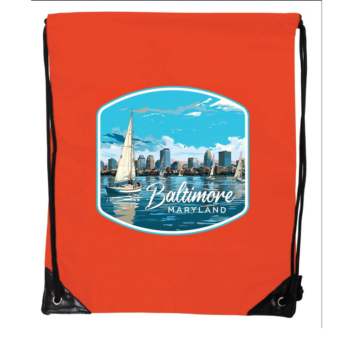 Baltimore Maryland B Souvenir Cinch Bag with Drawstring Backpack Image 3