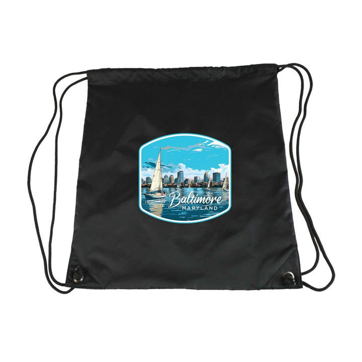 Baltimore Maryland B Souvenir Cinch Bag with Drawstring Backpack Image 4