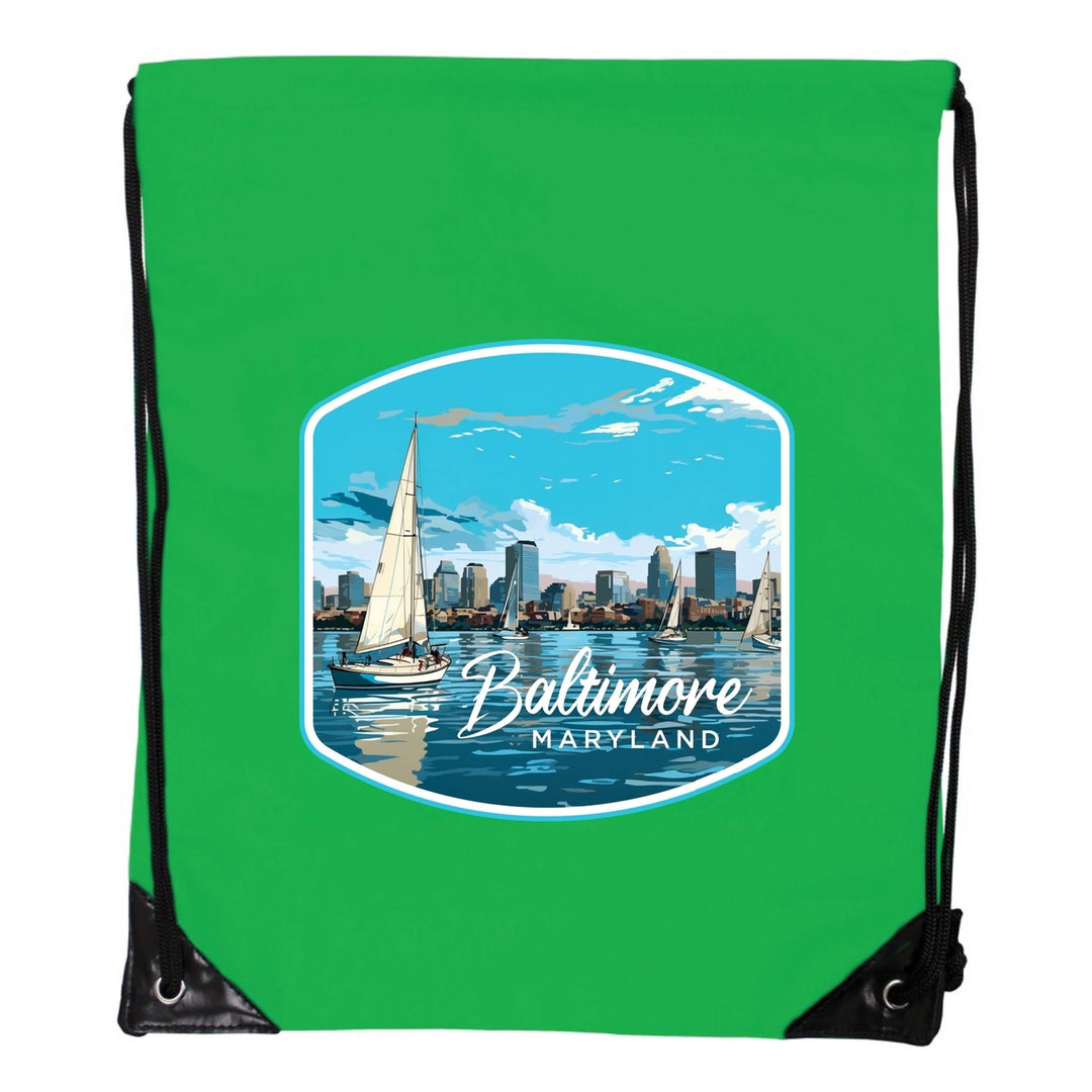 Baltimore Maryland B Souvenir Cinch Bag with Drawstring Backpack Image 6