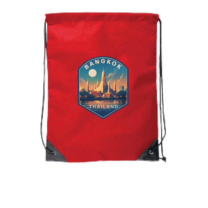 Bangkok Thailand B Souvenir Cinch Bag with Drawstring Backpack Image 6