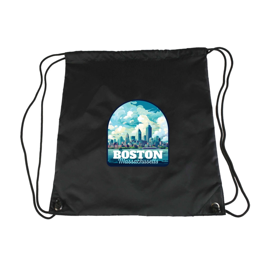 Boston Massachusetts A Souvenir Cinch Bag with Drawstring Backpack Image 1