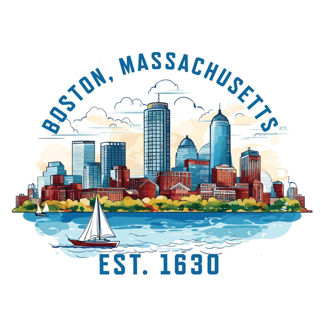 Boston Massachusetts B Souvenir Memories Durable Vinyl Decal Sticker Image 1