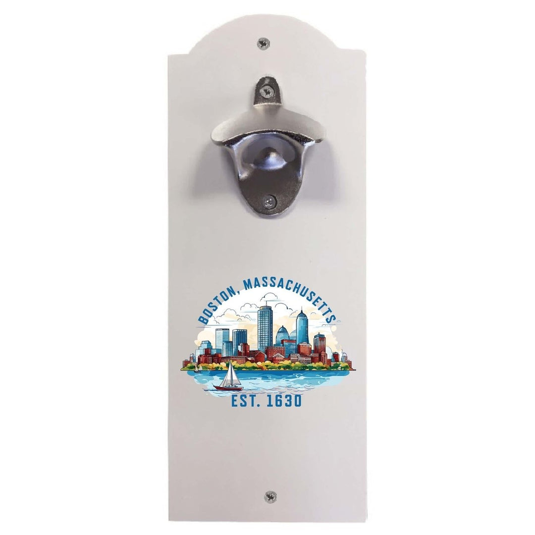 Boston Massachusetts B Souvenir Wall mounted bottle opener Image 1