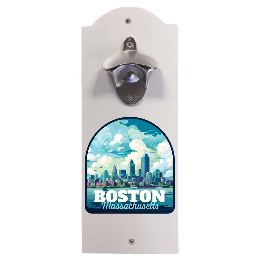 Boston Massachusetts A Souvenir Wall mounted bottle opener Image 1