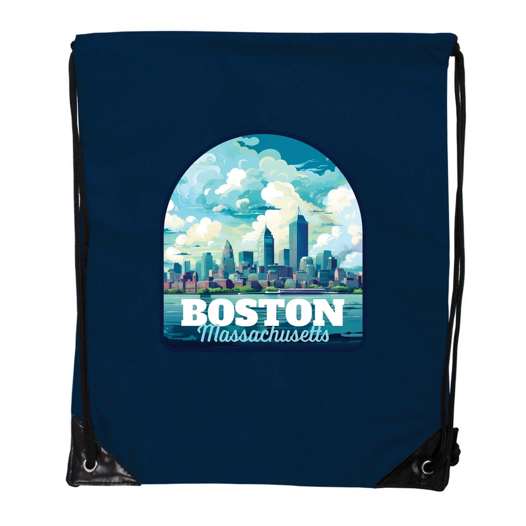 Boston Massachusetts A Souvenir Cinch Bag with Drawstring Backpack Image 2