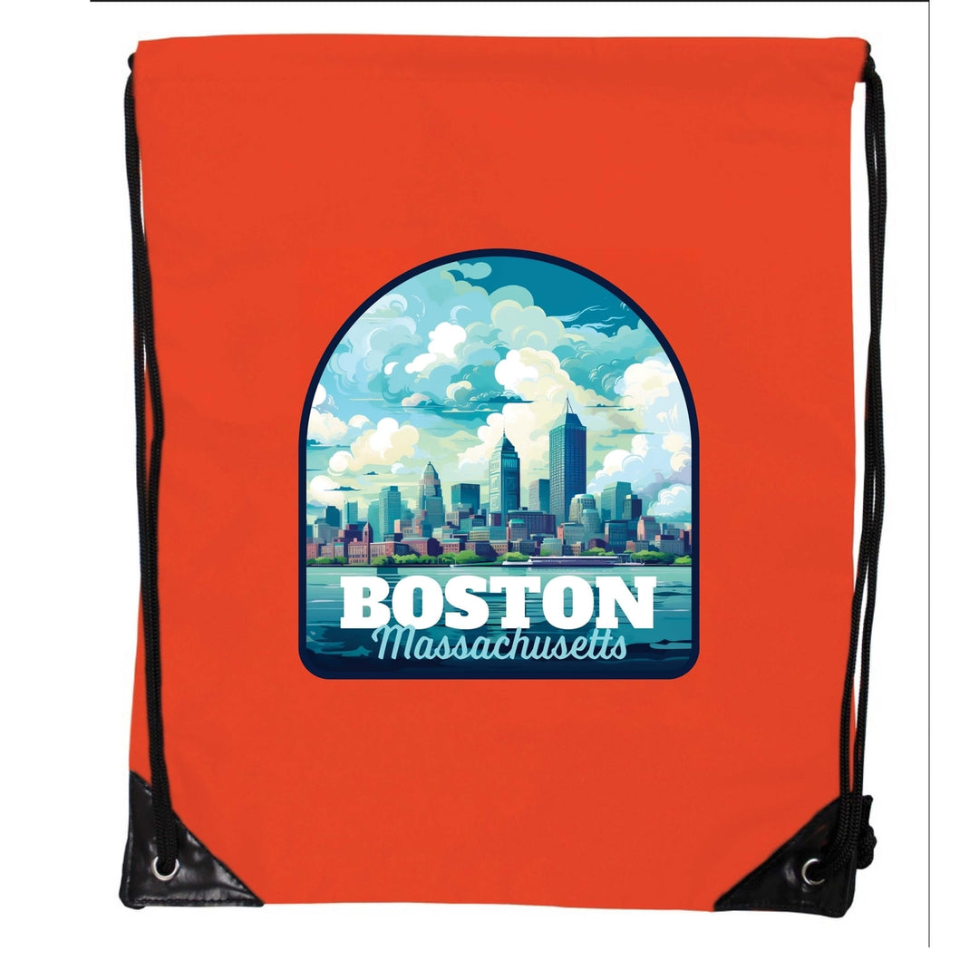 Boston Massachusetts A Souvenir Cinch Bag with Drawstring Backpack Image 3