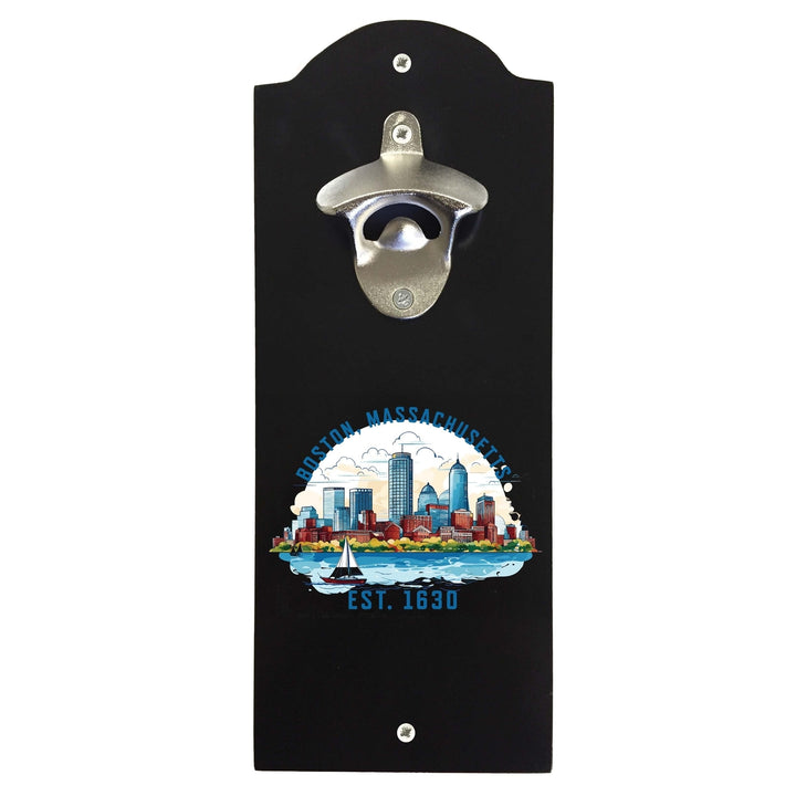 Boston Massachusetts B Souvenir Wall mounted bottle opener Image 2