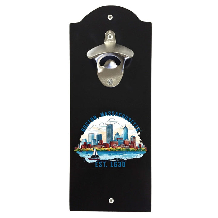 Boston Massachusetts B Souvenir Wall mounted bottle opener Image 1