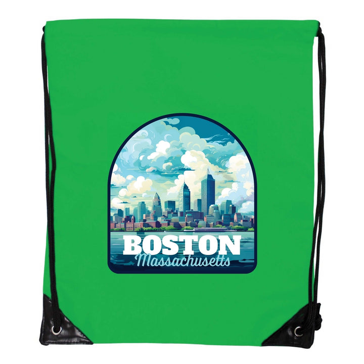 Boston Massachusetts A Souvenir Cinch Bag with Drawstring Backpack Image 4