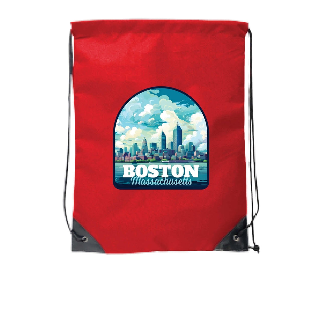 Boston Massachusetts A Souvenir Cinch Bag with Drawstring Backpack Image 4