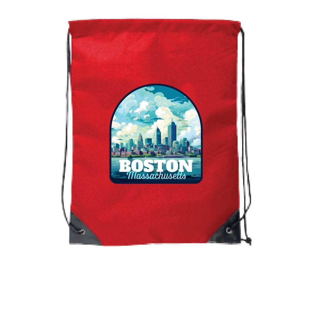 Boston Massachusetts A Souvenir Cinch Bag with Drawstring Backpack Image 1