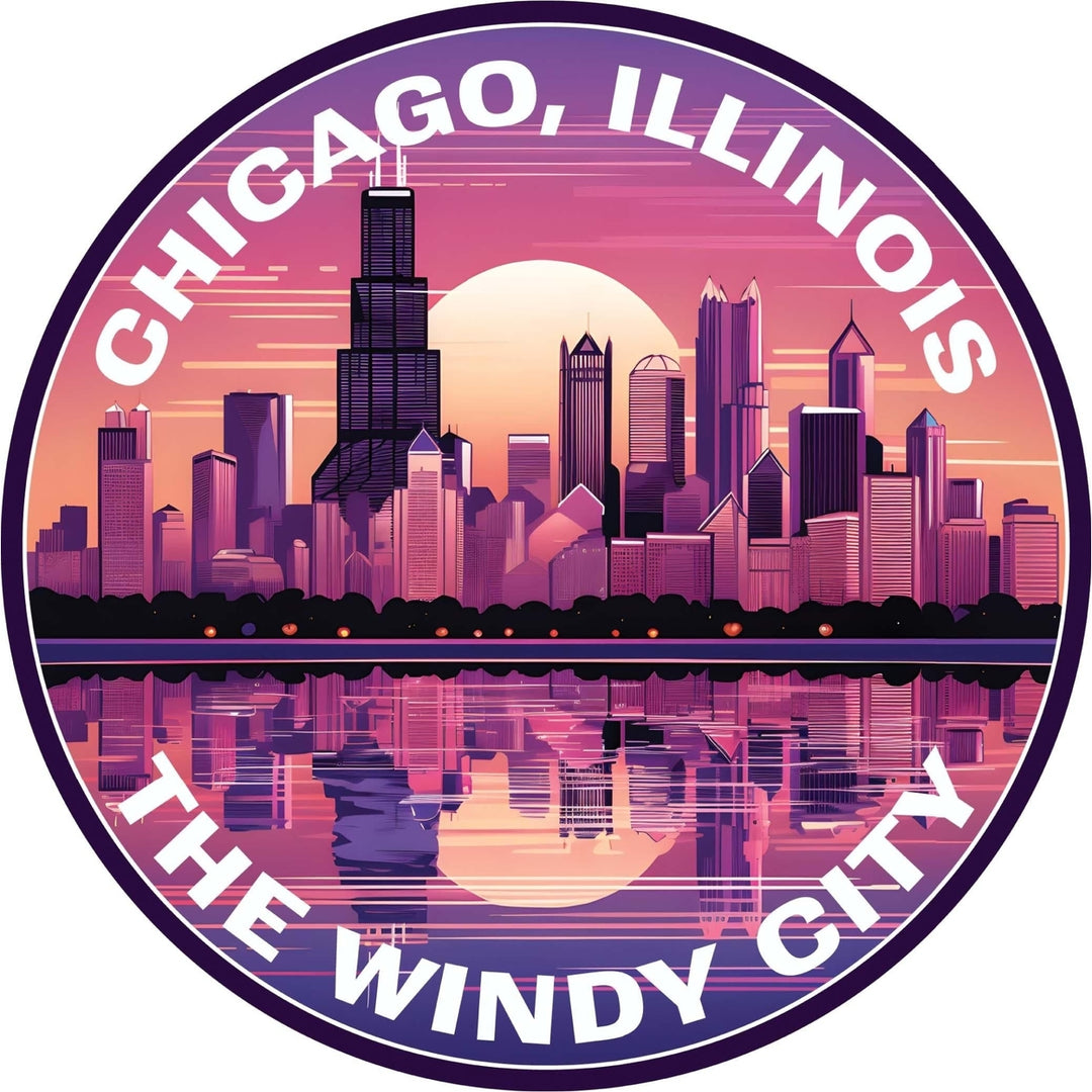 Chicago Illinois B Souvenir Memories Durable Vinyl Decal Sticker Image 1