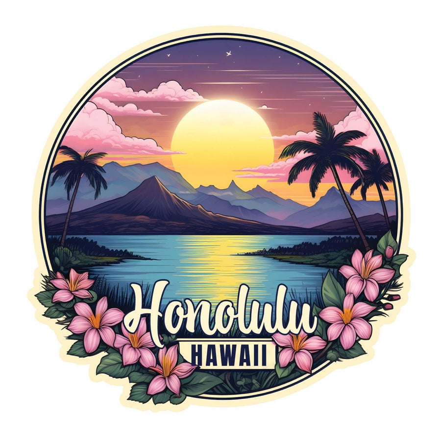 Honolulu Hawaii B Souvenir Memories Durable Vinyl Decal Sticker Image 1