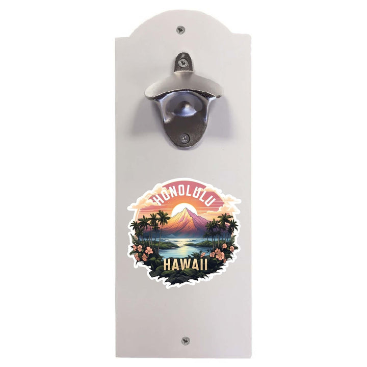 Honolulu Hawaii A Souvenir Wall mounted bottle opener Image 1