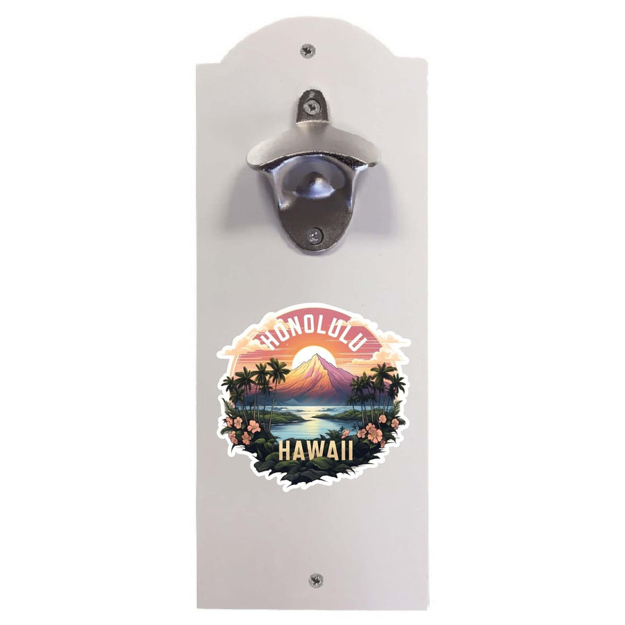 Honolulu Hawaii A Souvenir Wall mounted bottle opener Image 1