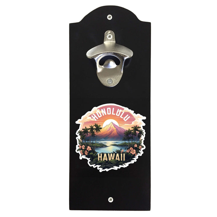 Honolulu Hawaii A Souvenir Wall mounted bottle opener Image 2