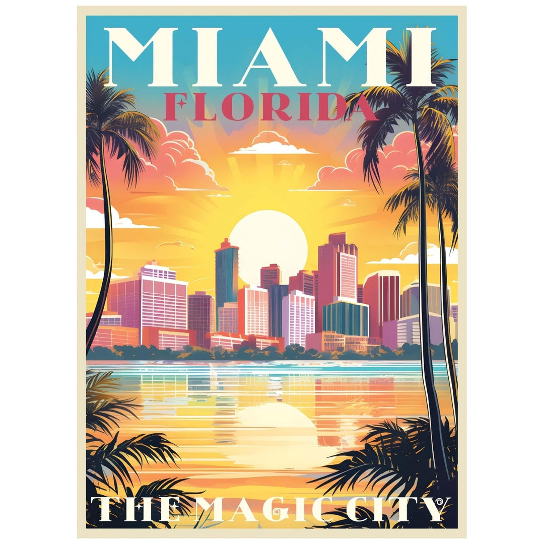 Miami Florida A Souvenir Memories Durable Vinyl Decal Sticker Image 1