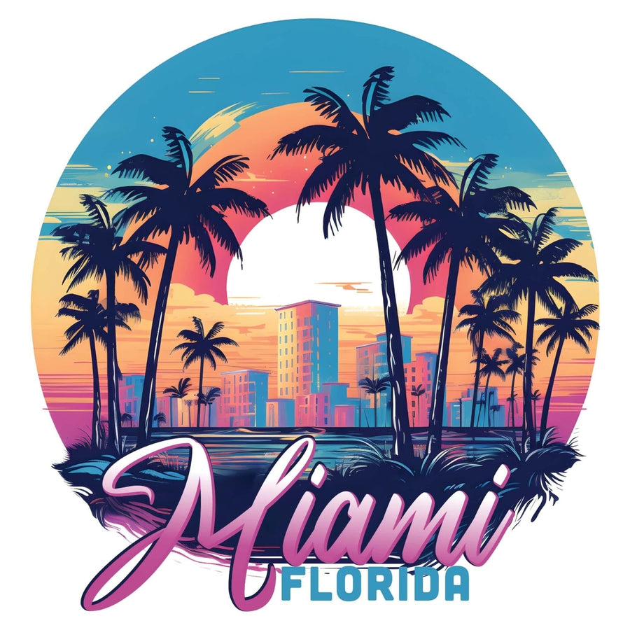 Miami Florida B Souvenir Memories Durable Vinyl Decal Sticker Image 1