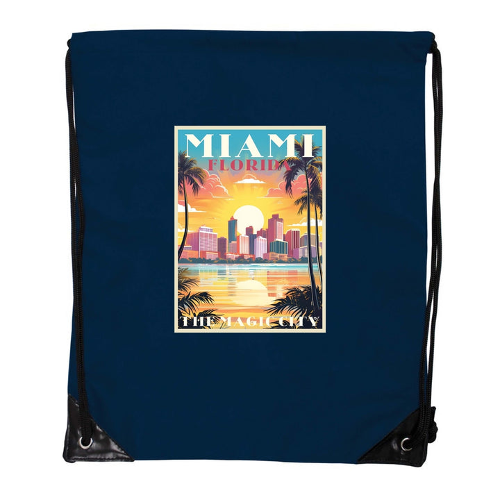 Miami Florida A Souvenir Cinch Bag with Drawstring Backpack Image 1