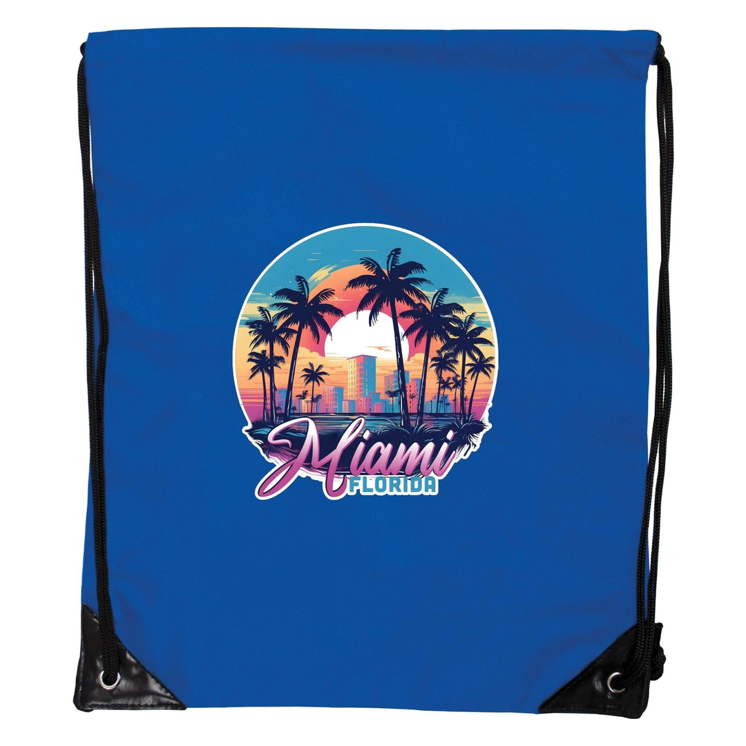 Miami Florida B Souvenir Cinch Bag with Drawstring Backpack Image 1