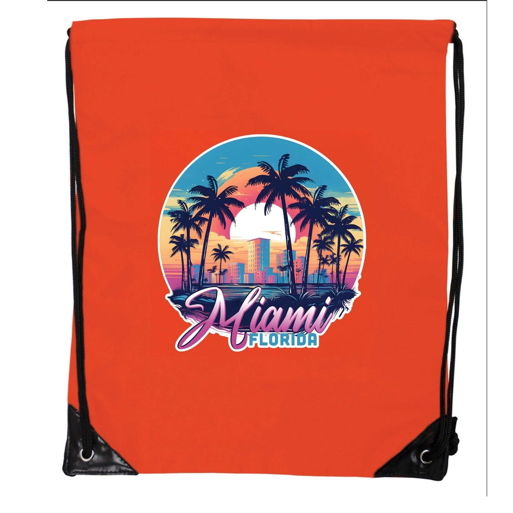 Miami Florida B Souvenir Cinch Bag with Drawstring Backpack Image 2