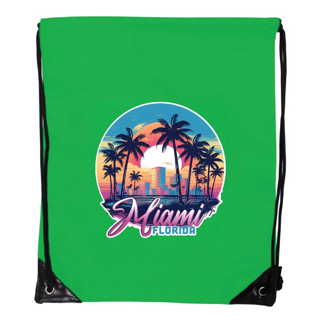 Miami Florida B Souvenir Cinch Bag with Drawstring Backpack Image 3