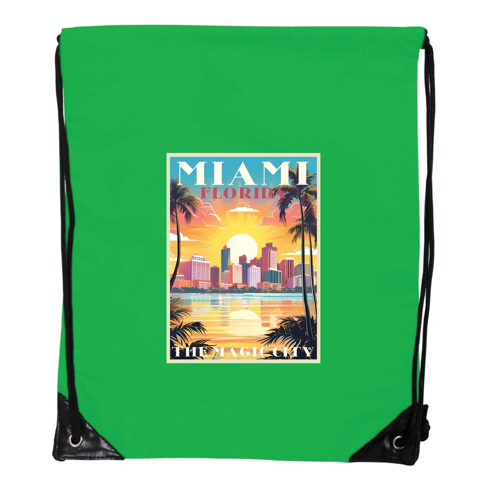 Miami Florida A Souvenir Cinch Bag with Drawstring Backpack Image 2