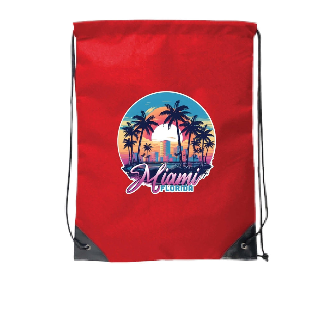 Miami Florida B Souvenir Cinch Bag with Drawstring Backpack Image 4