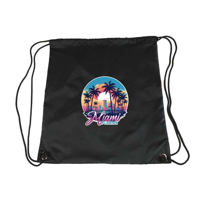 Miami Florida B Souvenir Cinch Bag with Drawstring Backpack Image 4