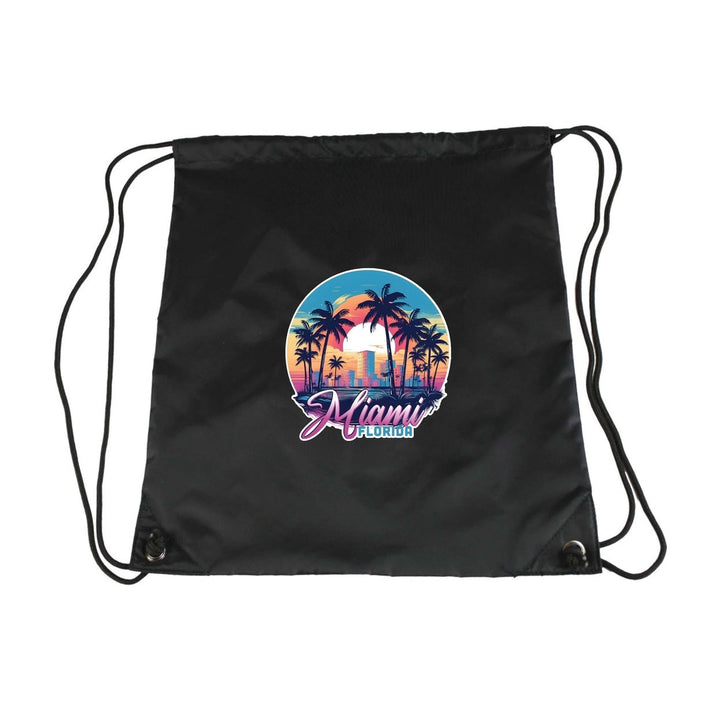 Miami Florida B Souvenir Cinch Bag with Drawstring Backpack Image 1