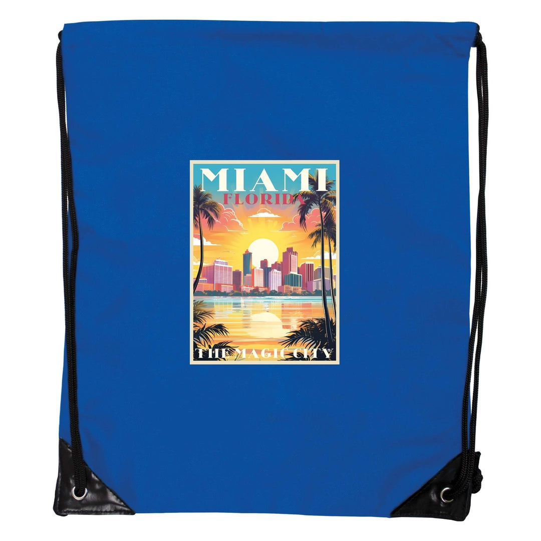 Miami Florida A Souvenir Cinch Bag with Drawstring Backpack Image 4