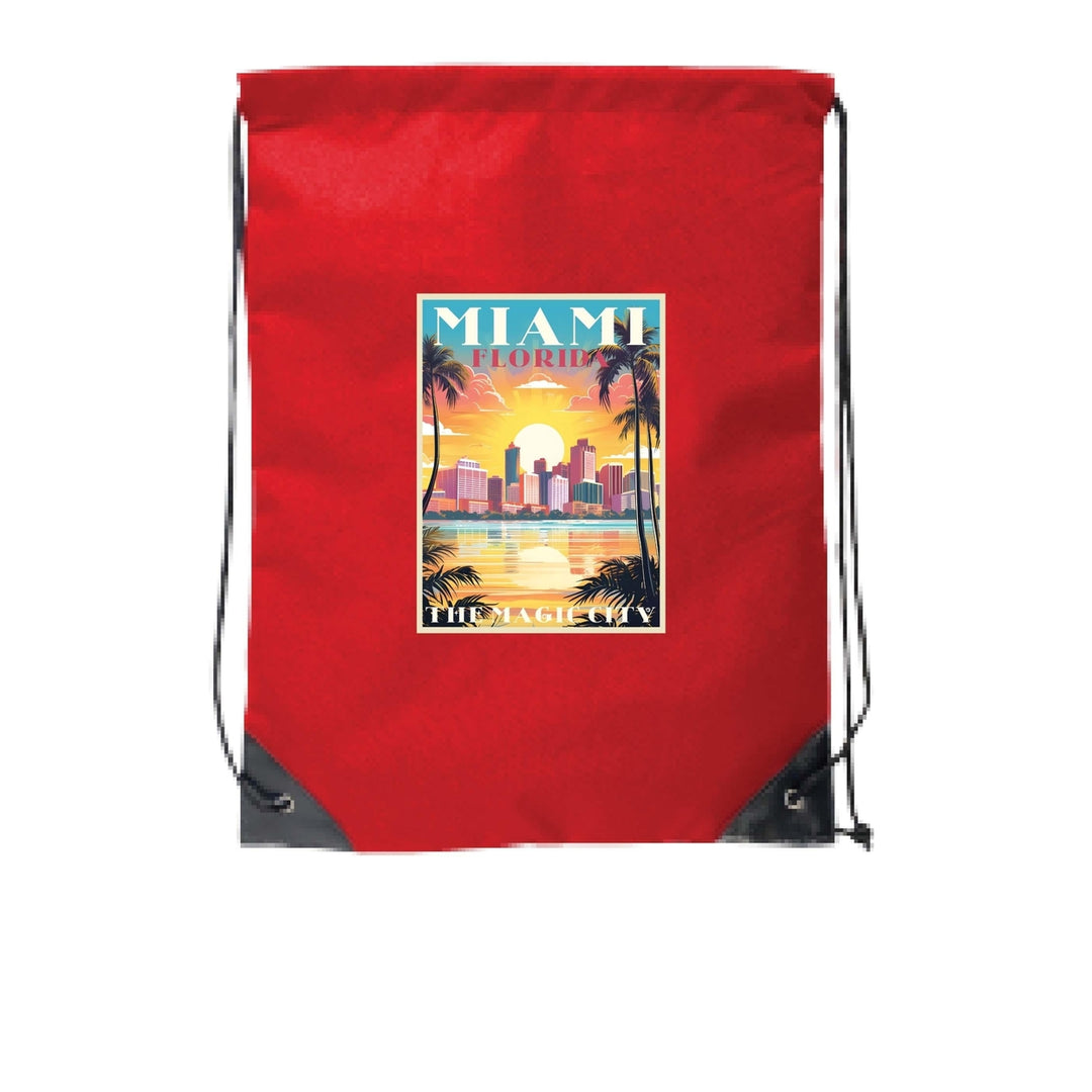 Miami Florida A Souvenir Cinch Bag with Drawstring Backpack Image 4