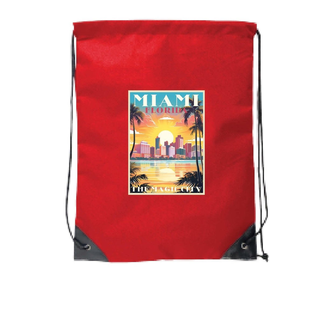 Miami Florida A Souvenir Cinch Bag with Drawstring Backpack Image 1