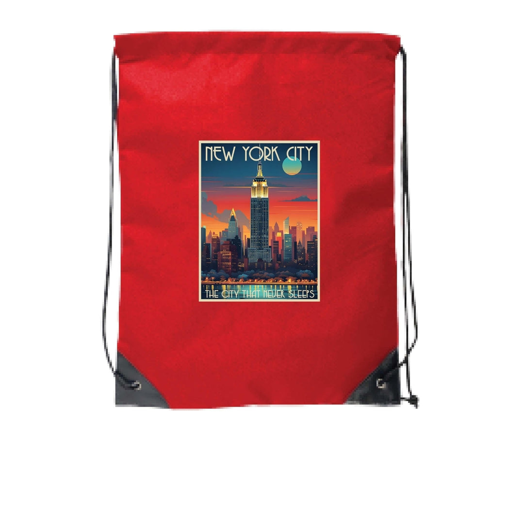 York City B Souvenir Cinch Bag with Drawstring Backpack Image 1