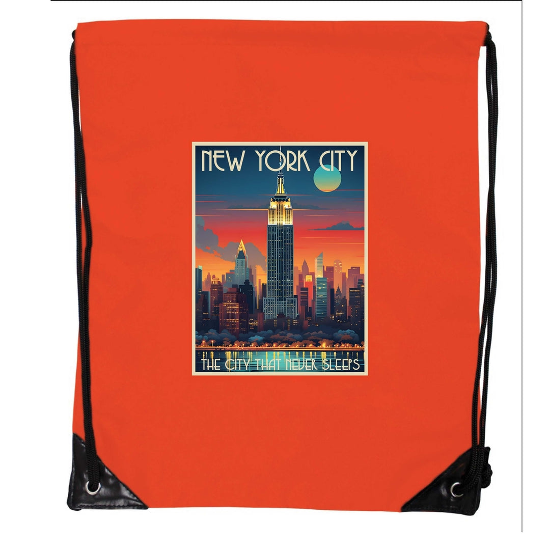 York City B Souvenir Cinch Bag with Drawstring Backpack Image 2