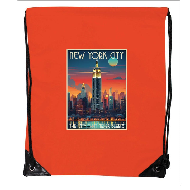 York City B Souvenir Cinch Bag with Drawstring Backpack Image 1