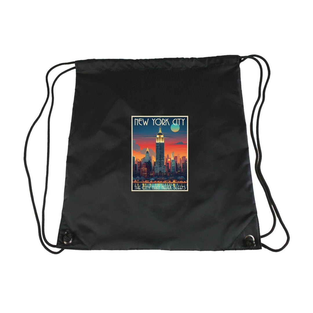 York City B Souvenir Cinch Bag with Drawstring Backpack Image 3