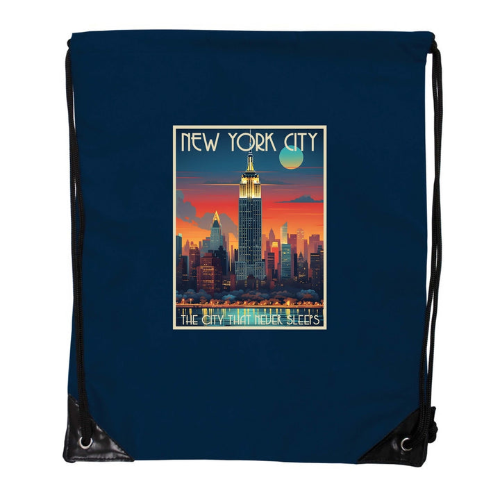 York City B Souvenir Cinch Bag with Drawstring Backpack Image 4