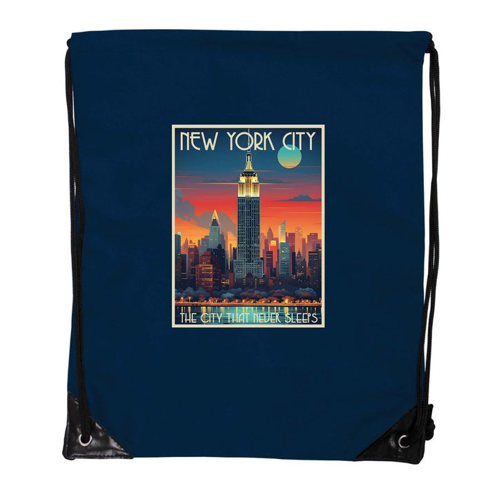 York City B Souvenir Cinch Bag with Drawstring Backpack Image 1