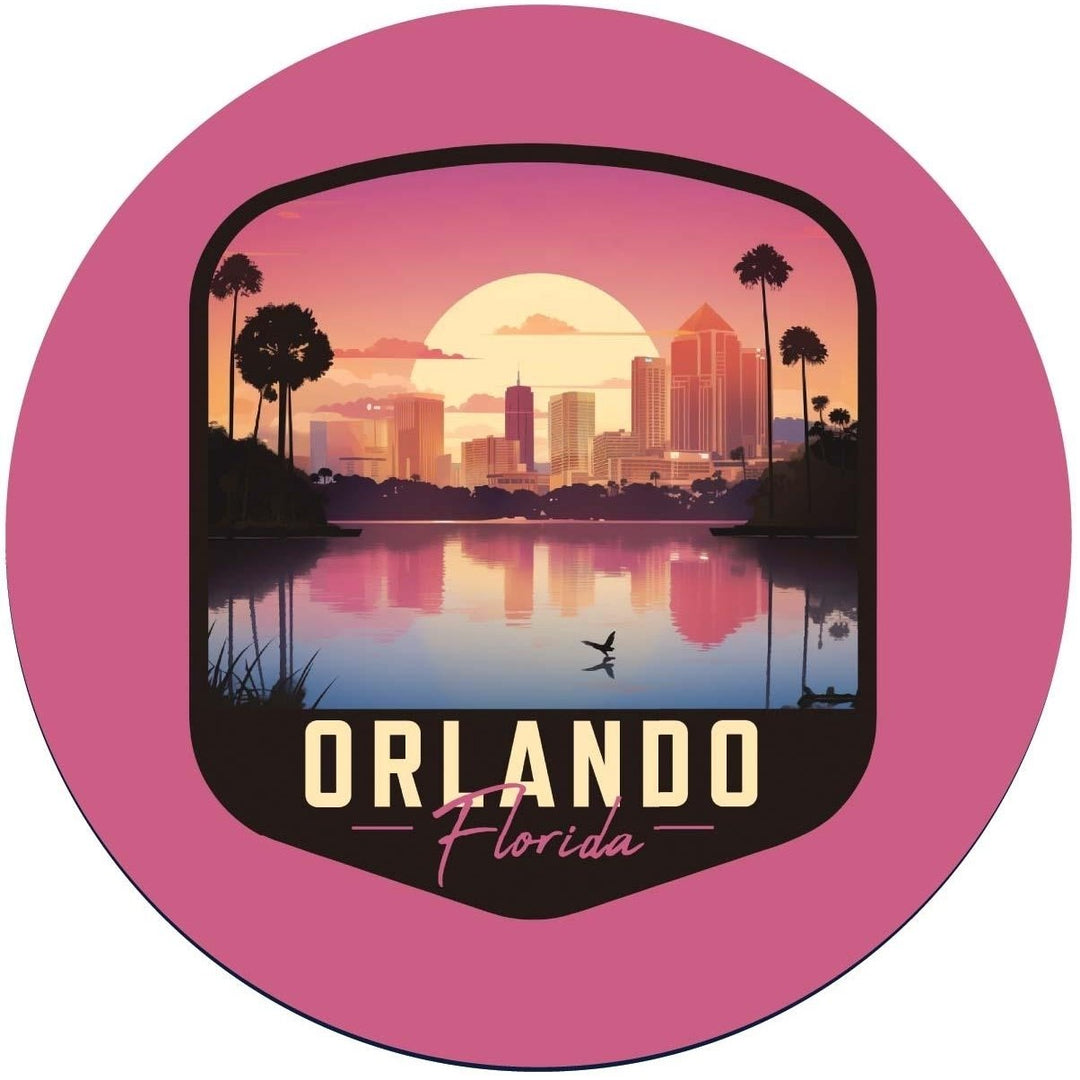 Orlando Florida A Souvenir Memories Round Durable Vinyl Decal Sticker Image 1