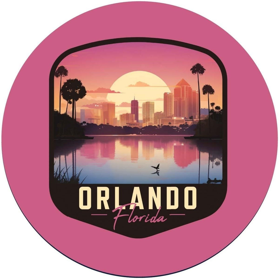 Orlando Florida A Souvenir Memories Round Durable Vinyl Decal Sticker Image 1