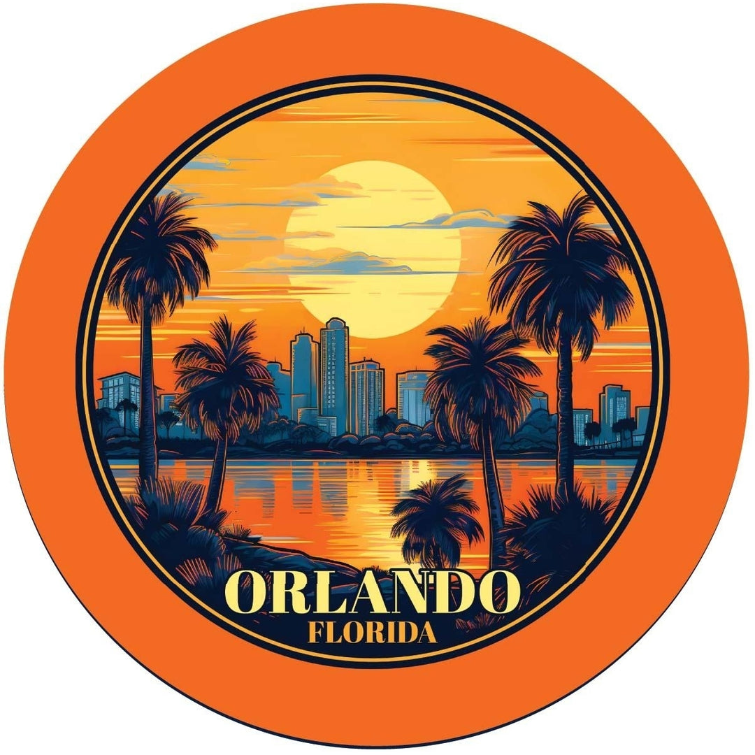 Orlando Florida B Souvenir Memories Round Durable Vinyl Decal Sticker Image 1