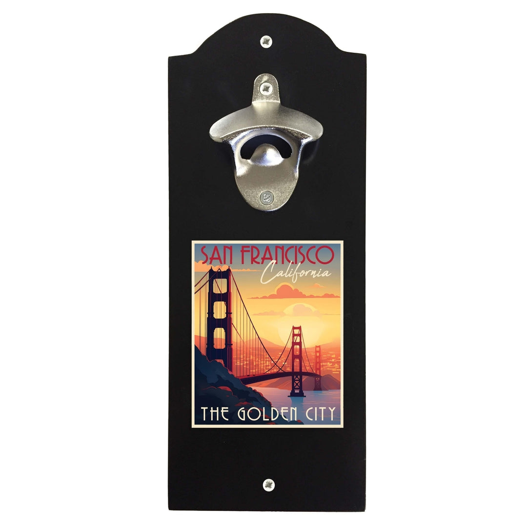 San Francisco California B Souvenir Wall mounted bottle opener Image 1