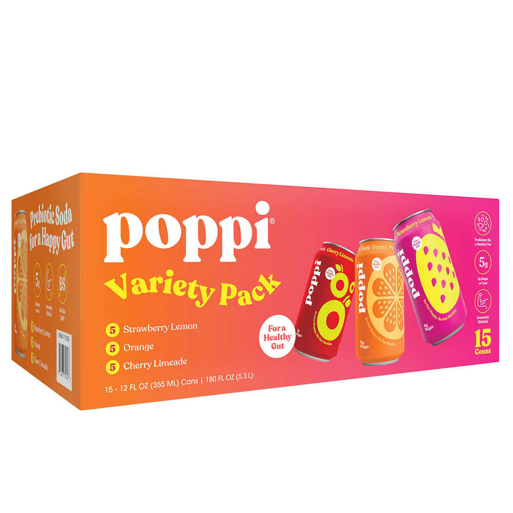 Poppi Prebiotic Soda Variety Pack 12 Fluid Ounce (Pack of 15) Image 2